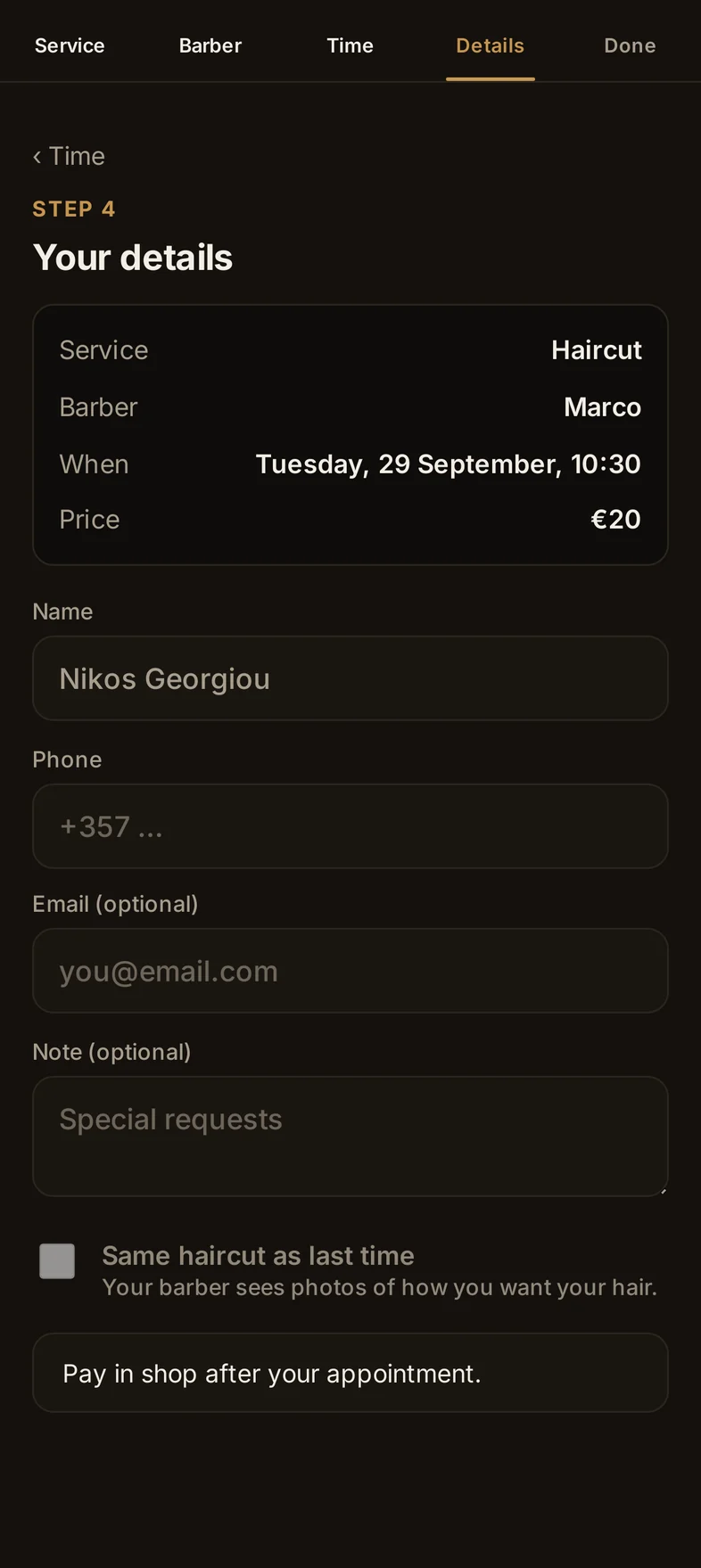 Your details